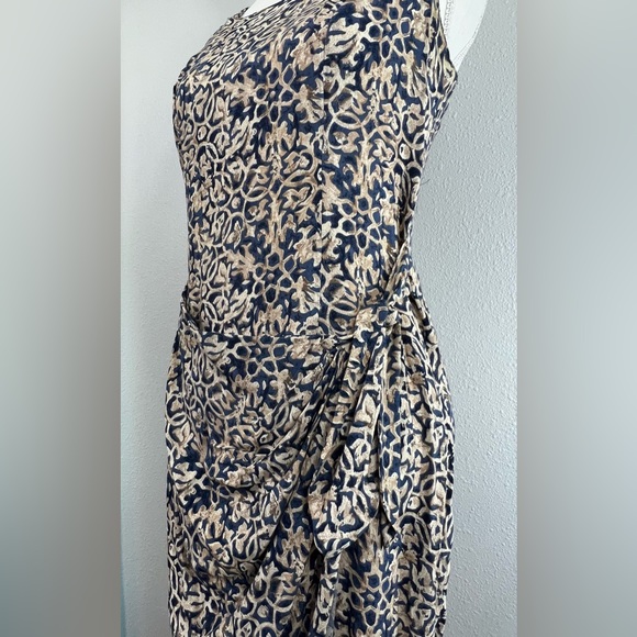 Vintage CDC Womens Ditsy Faux Wrap Tie Front Midi Dress Sleeveless Size 4 - Picture 3 of 13